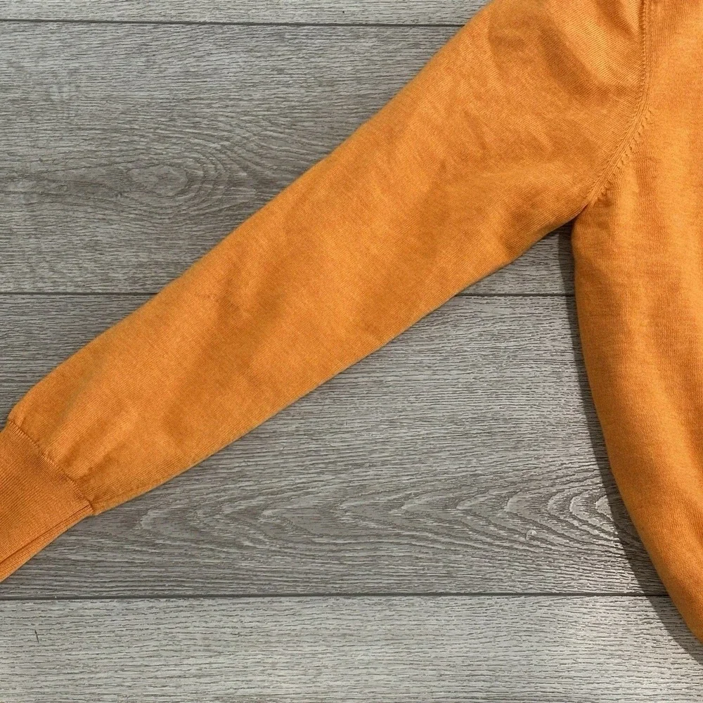 Fairway & Greene Italian Merino Wool Sweater Mens Large Colonial  Orange *Flaws*